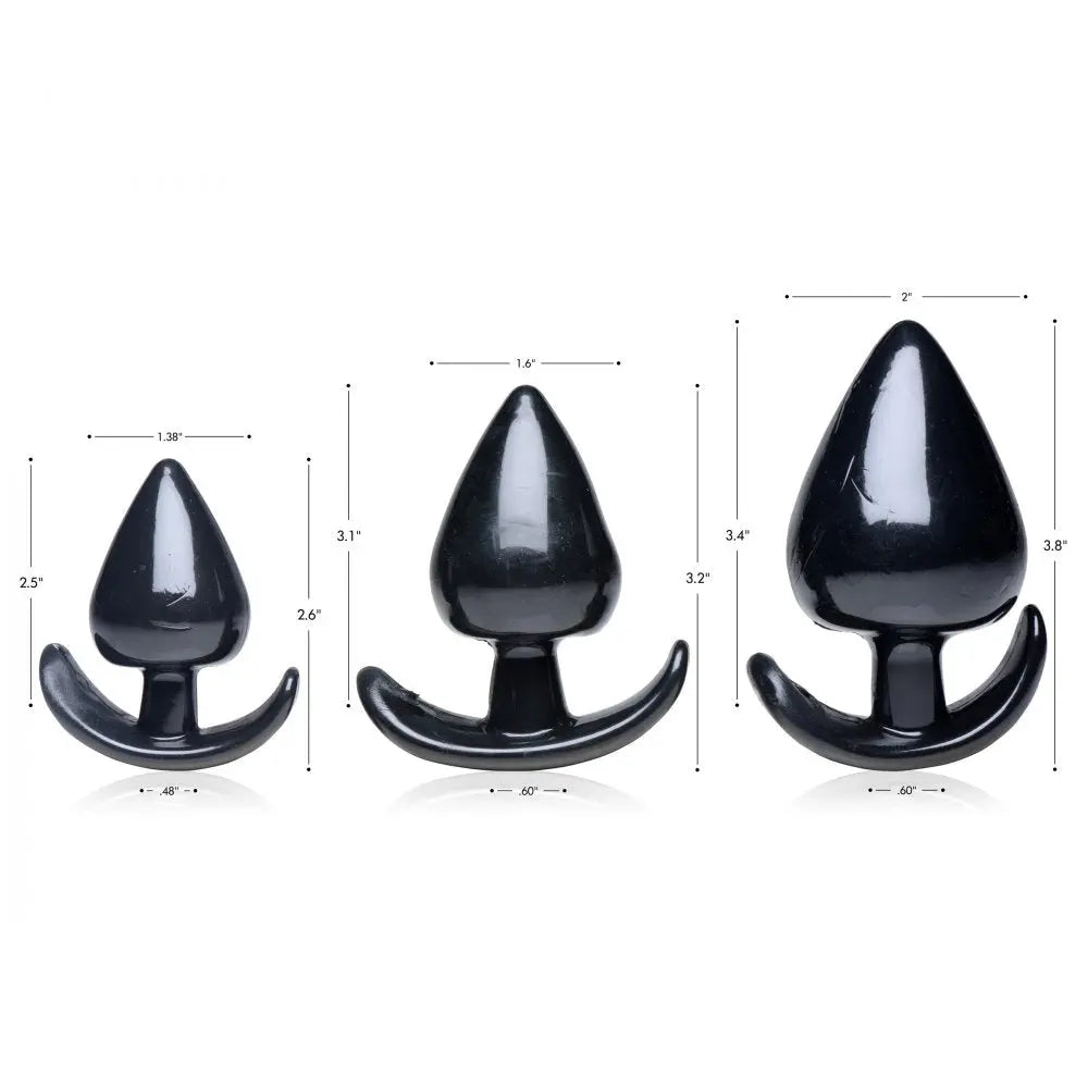 Triple Spades 3 Piece Anal Plug Set Anal Training  Anal Training