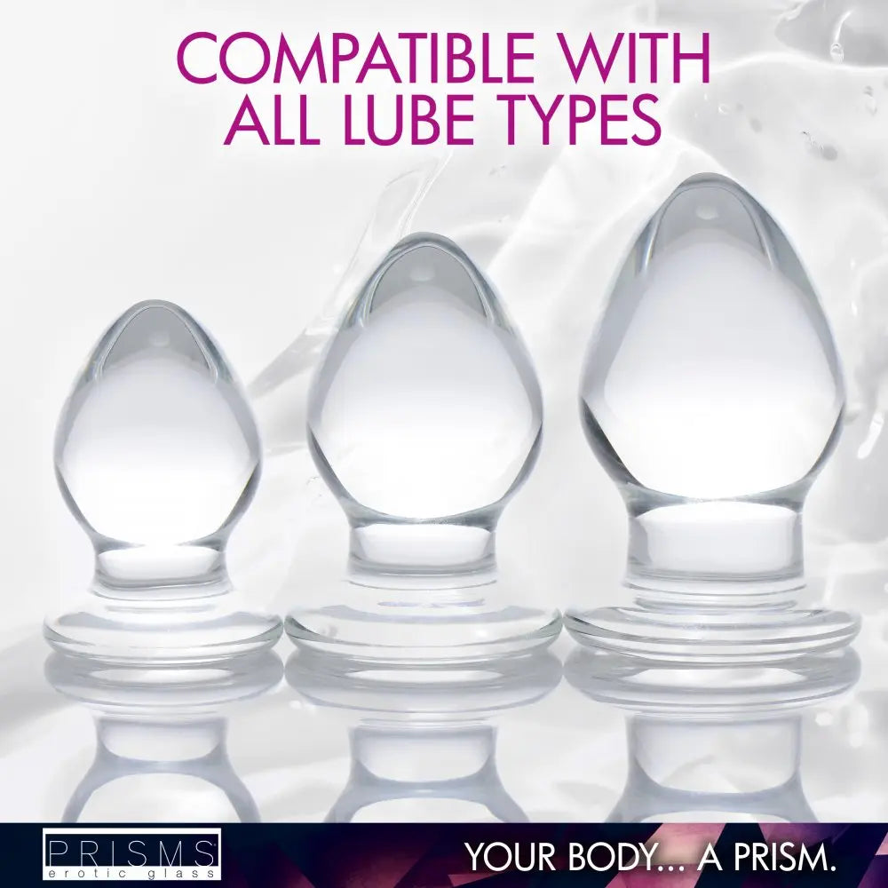 Triplets 3 Piece Glass Anal Training Kit Butt Plug Kit  Glass Anal Plug Sex Toy