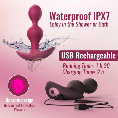 Twinny Bud Rechargeable Silicone Multi-Speed Vibrating Anal Plug  Anal Plug Sex Toy