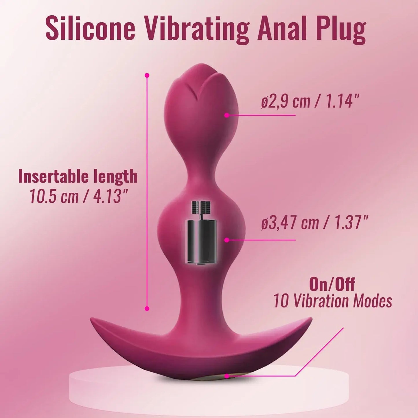 Twinny Bud Rechargeable Silicone Multi-Speed Vibrating Anal Plug  Anal Plug Sex Toy