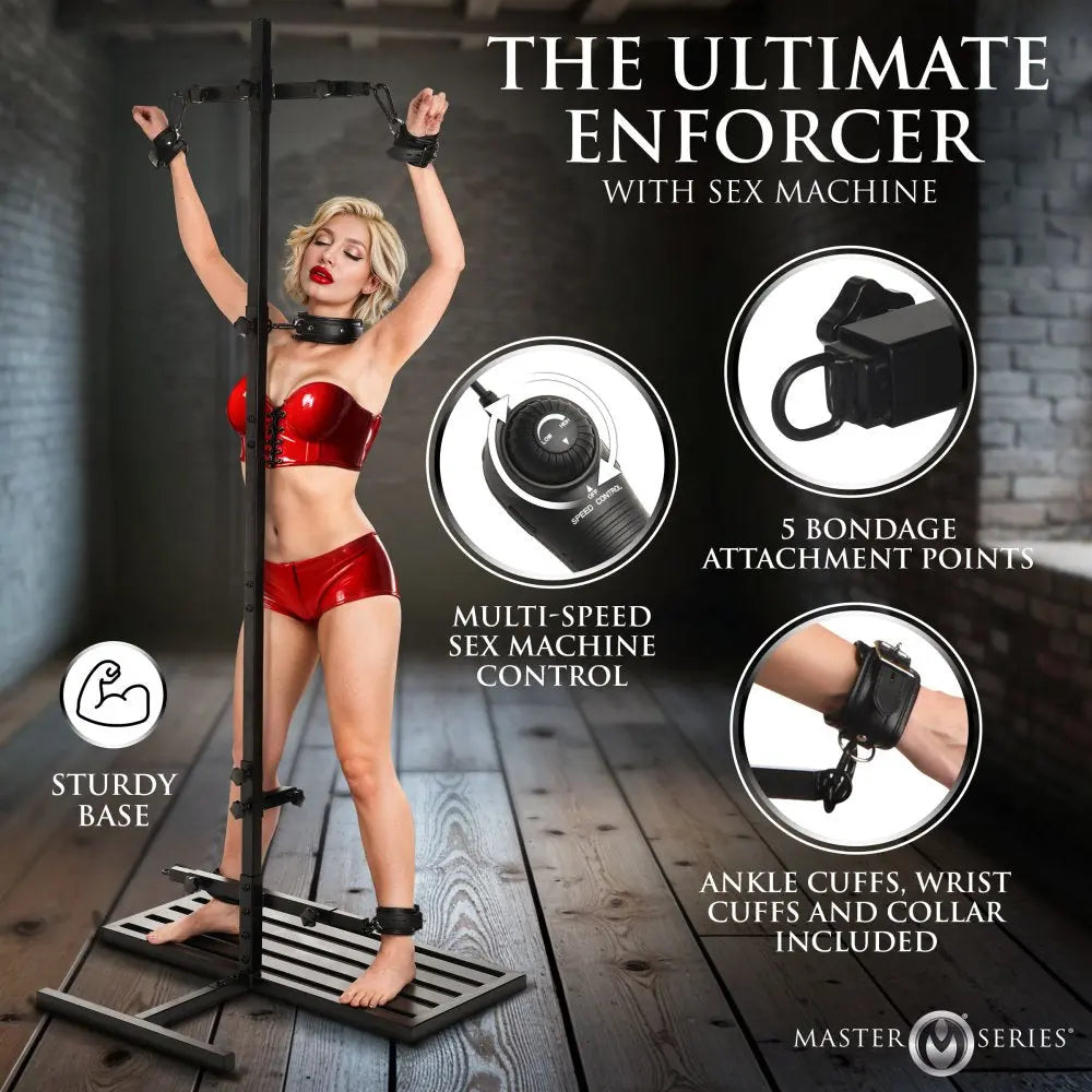 Ultimate Enforcer Forced Orgasm Tower with Sex Machine  Standing Restraint Furniture