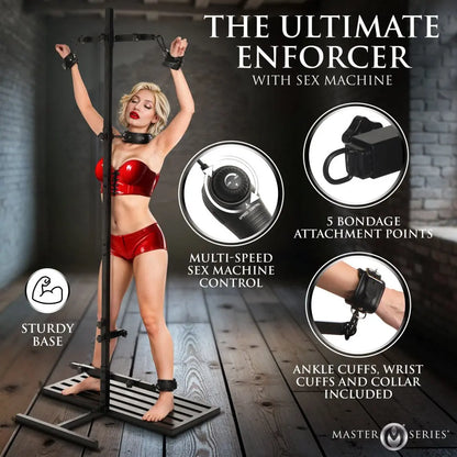 Ultimate Enforcer Forced Orgasm Tower with Sex Machine  Standing Restraint Furniture