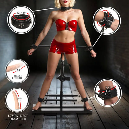 Ultimate Enforcer Forced Orgasm Tower with Sex Machine  Standing Restraint Furniture