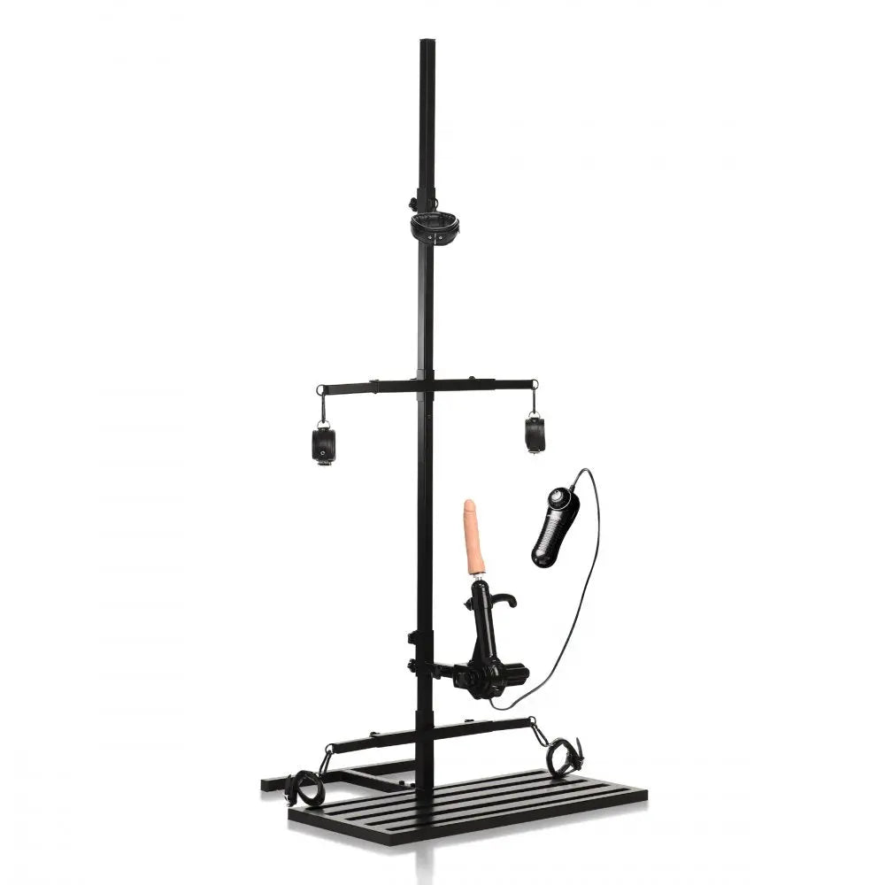 Ultimate Enforcer Forced Orgasm Tower with Sex Machine  Standing Restraint Furniture