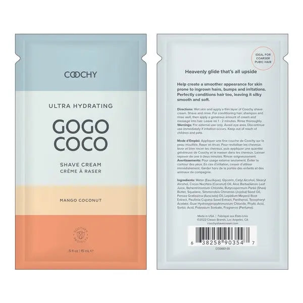 Ultra Hydrating Shave Cream Mango Coconut .35oz | 10mL  Lubes, Lotions and Accessories