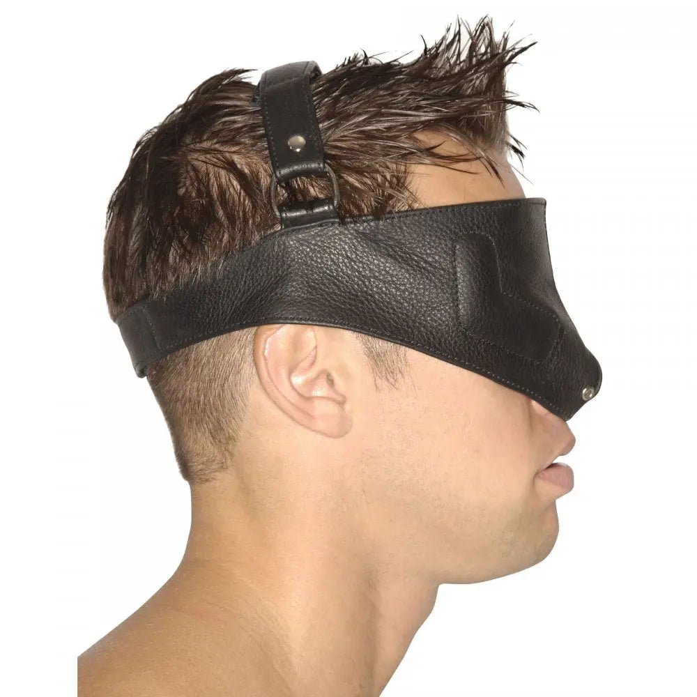 Upper Face BDSM Mask - Premium Leather Bondage Blindfold - SM  Blindfold
