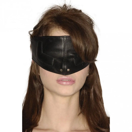 Upper Face BDSM Mask - Premium Leather Bondage Blindfold - SM  Blindfold