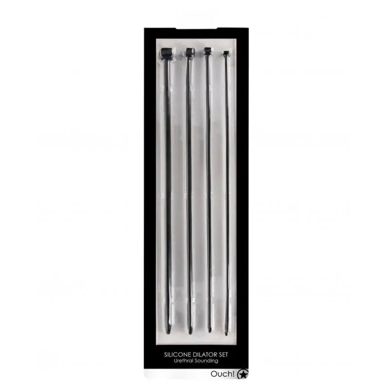 Urethral Sounding Silicone Dilator Set Black  Urethral Sound
