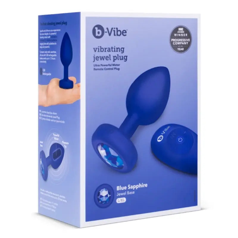 VIBRATING JEWEL PLUG | L/XL | NAVY  Anal