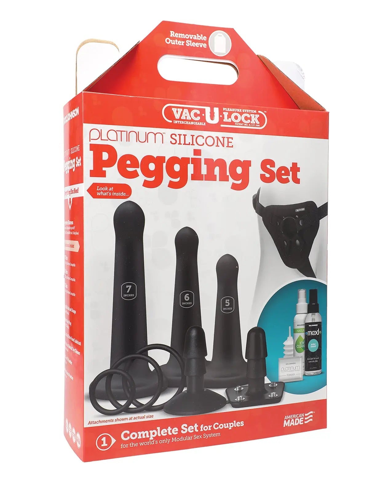 Vac-U-Lock Silicone Pegging Set Strap-on Dildo Kit 