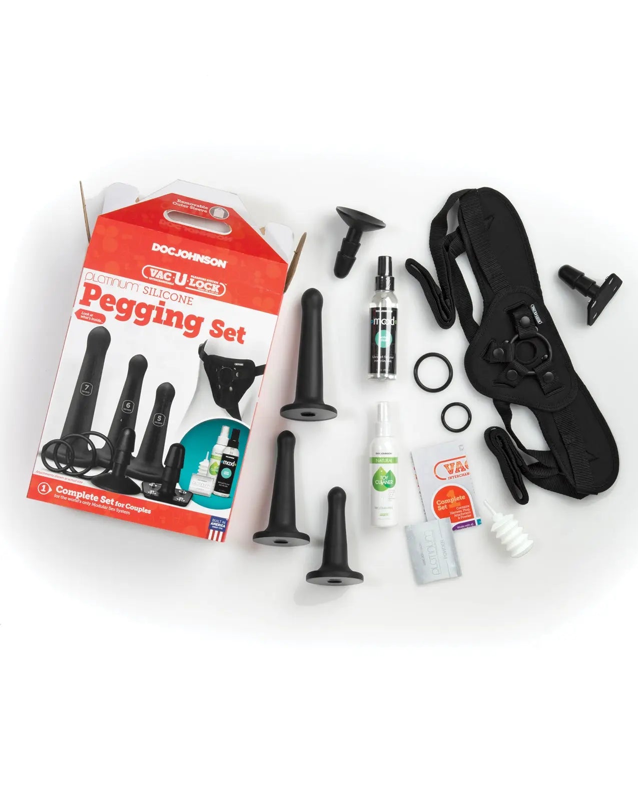 Vac-U-Lock Silicone Pegging Set Strap-on Dildo Kit 