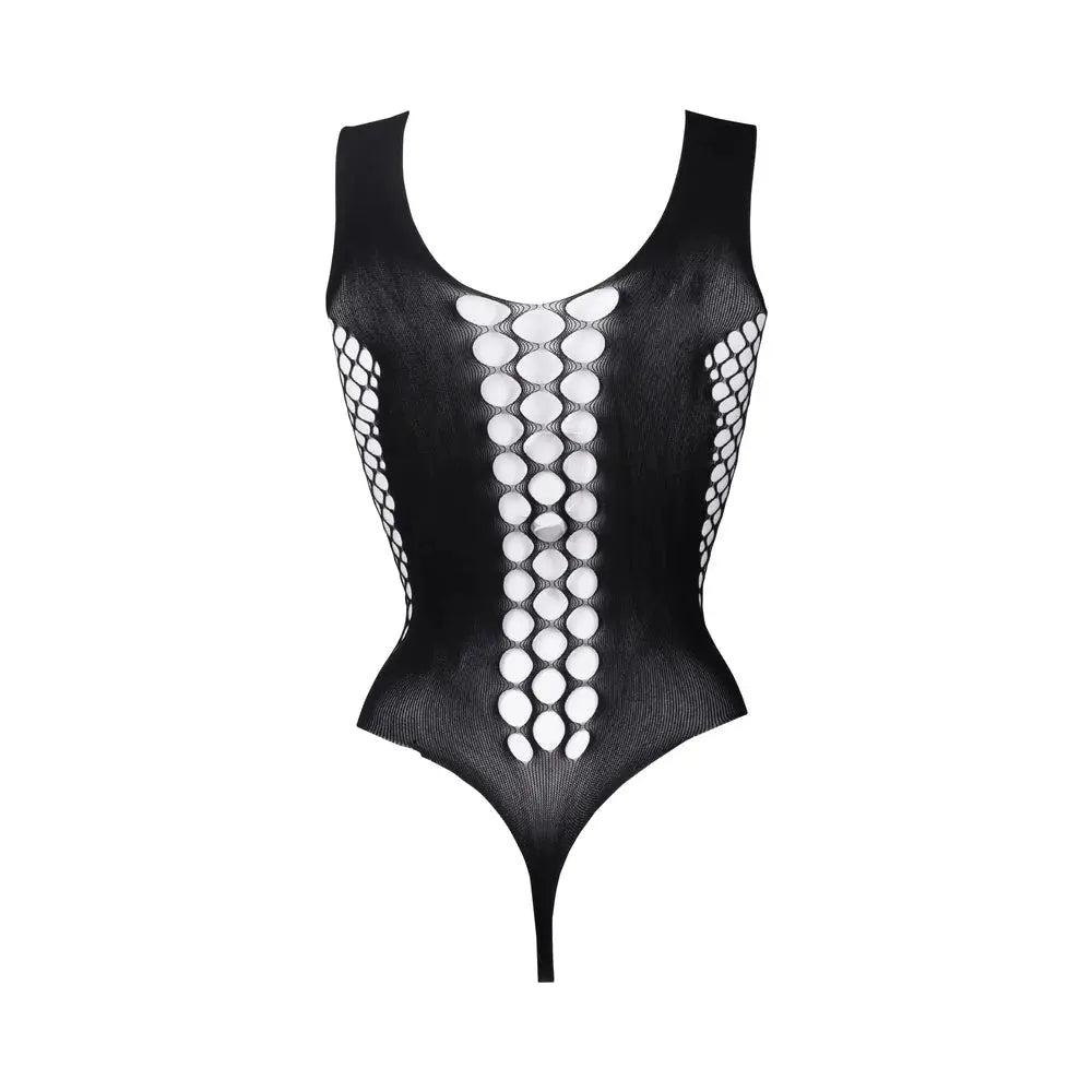 Valentines Day Lingerie Le Desir Contrast Fence Net Teddy Black O/S  Lingerie - Bra and Panty sets