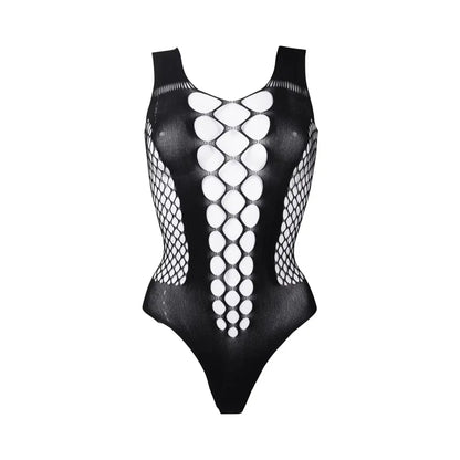 Valentines Day Lingerie Le Desir Contrast Fence Net Teddy Black O/S  Lingerie - Bra and Panty sets