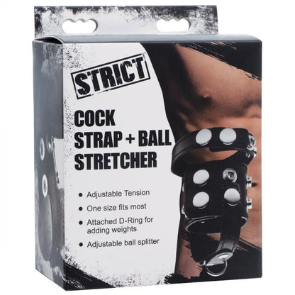 Vegan Leather Cock Strap and Ball Stretcher CBT Toy  Cock and Ball Torture