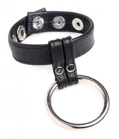 Vegan Leather and Steel Cock and Ball Ring  Cock Rings