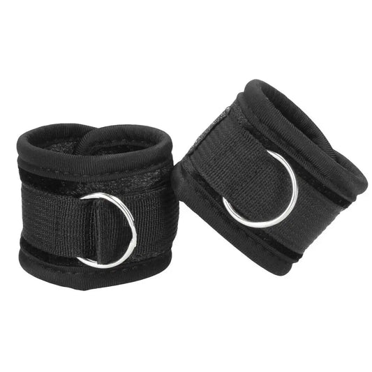 Velvet Adjustable Wrist Cuffs With Velcro Straps Black  Fetish - Cuffs & Restraints