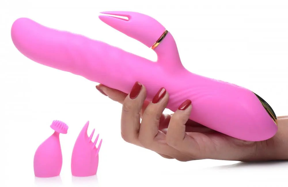 VersaMax 10X Thrusting Vibrator with 3 Clitoral Attachments  Rabbit Vibrators
