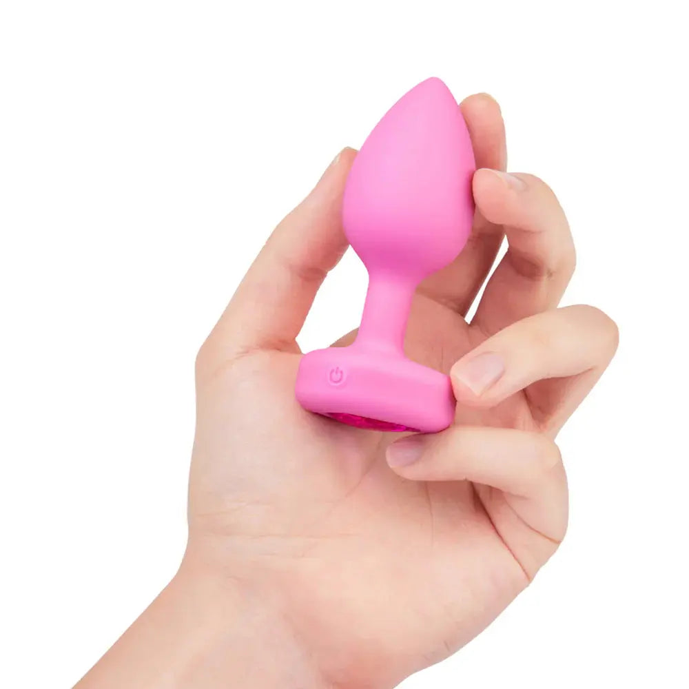 Vibrating Beginner Anal Plug with Heart-Shaped Jewel Base Small  Anal Plug Sex Toy