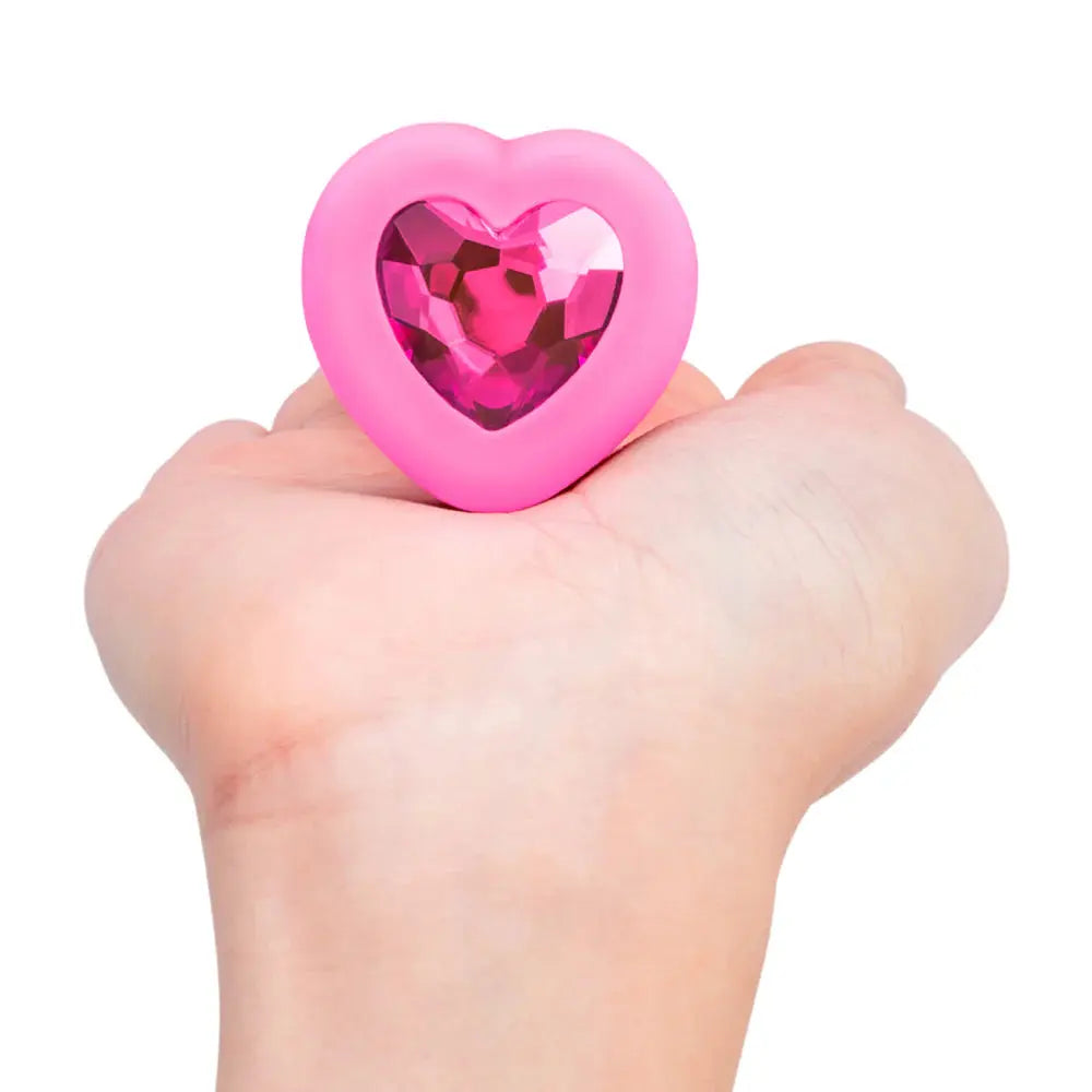 Vibrating Beginner Anal Plug with Heart-Shaped Jewel Base Small  Anal Plug Sex Toy