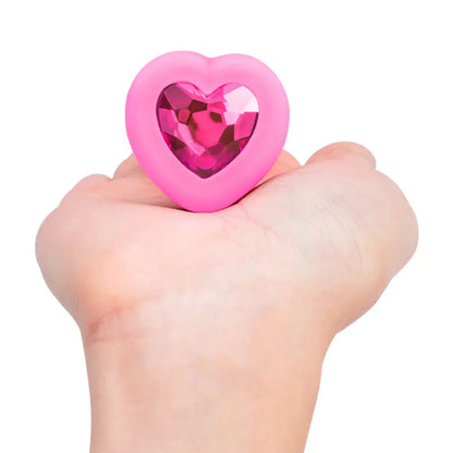 Vibrating Beginner Anal Plug with Heart-Shaped Jewel Base Small  Anal Plug Sex Toy