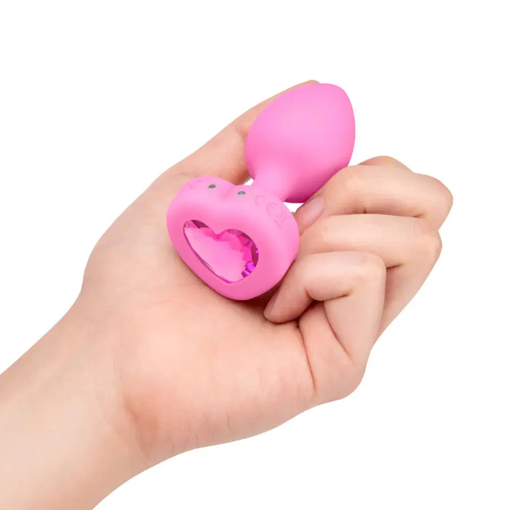 Vibrating Beginner Anal Plug with Heart-Shaped Jewel Base Small  Anal Plug Sex Toy