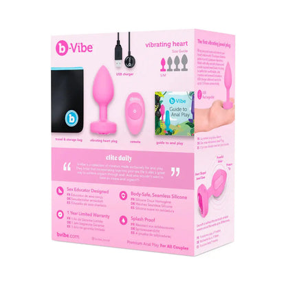 Vibrating Beginner Anal Plug with Heart-Shaped Jewel Base Small  Anal Plug Sex Toy