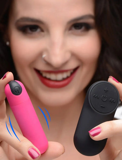 Vibrating Bullet Sex Toy with Remote Control - Pink  Bullet Vibrators
