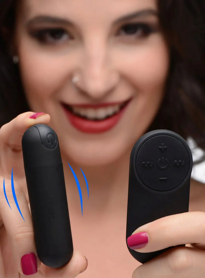 Vibrating Bullet Vibrator with Remote Control - Black  Bullet Vibrators