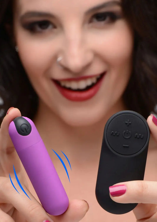 Vibrating Bullet with Remote Control - Purple  Bullet Vibrators