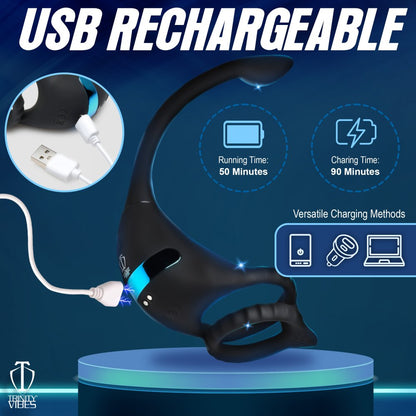 Vibrating Cock Ring and Anal and Perineum Stimulator  Cock Rings