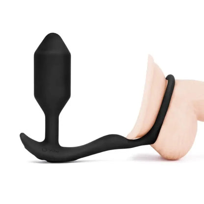 Vibrating Prostate Plug with Cock Ring VIBRATING SNUG & TUG | M | BLACK  Prostate Play