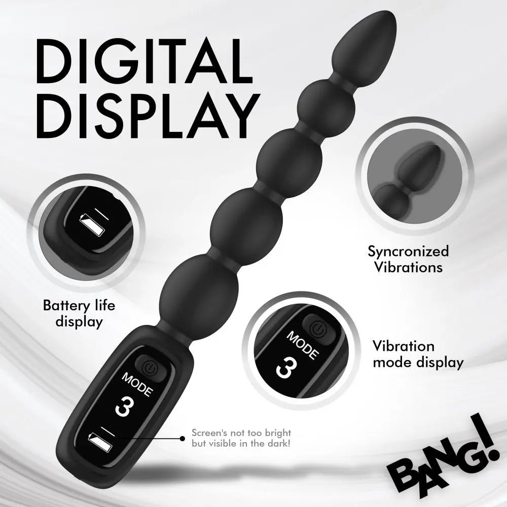 Vibrating Silicone Anal Beads with Digital Display  Anal