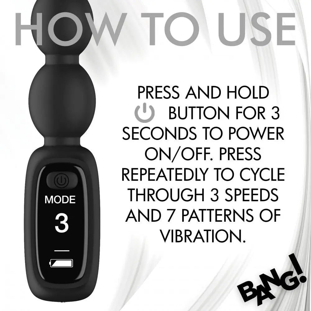 Vibrating Silicone Anal Beads with Digital Display  Anal