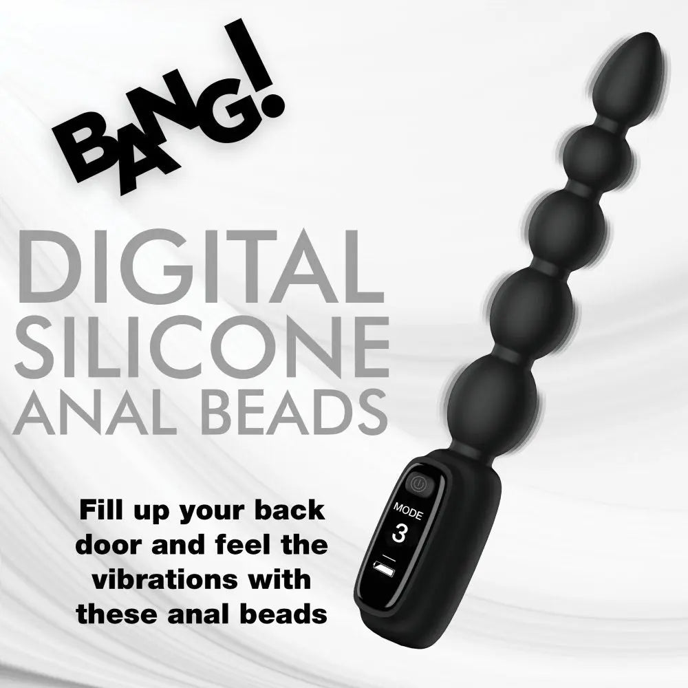 Vibrating Silicone Anal Beads with Digital Display  Anal