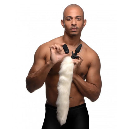 Vibrating Silicone Anal Plug with 3 Animal Tail Butt Plug Attachments  BDSM Pet Play Anal Plug