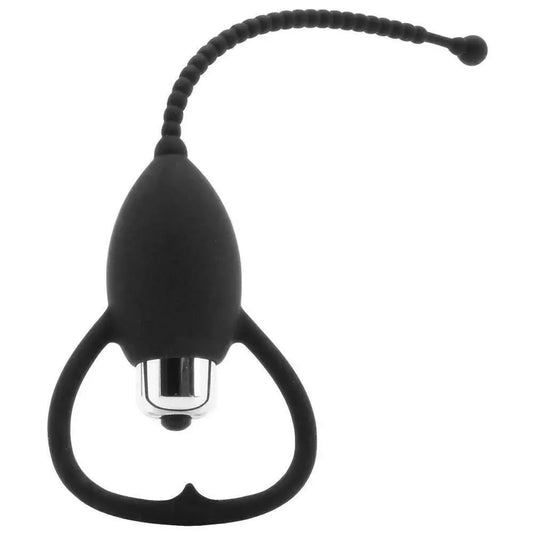 Vibrating Urethra Sex Toy- Urethral Sounding Silicone Vibrating Bullet Plug Black  Fetish - Urethral