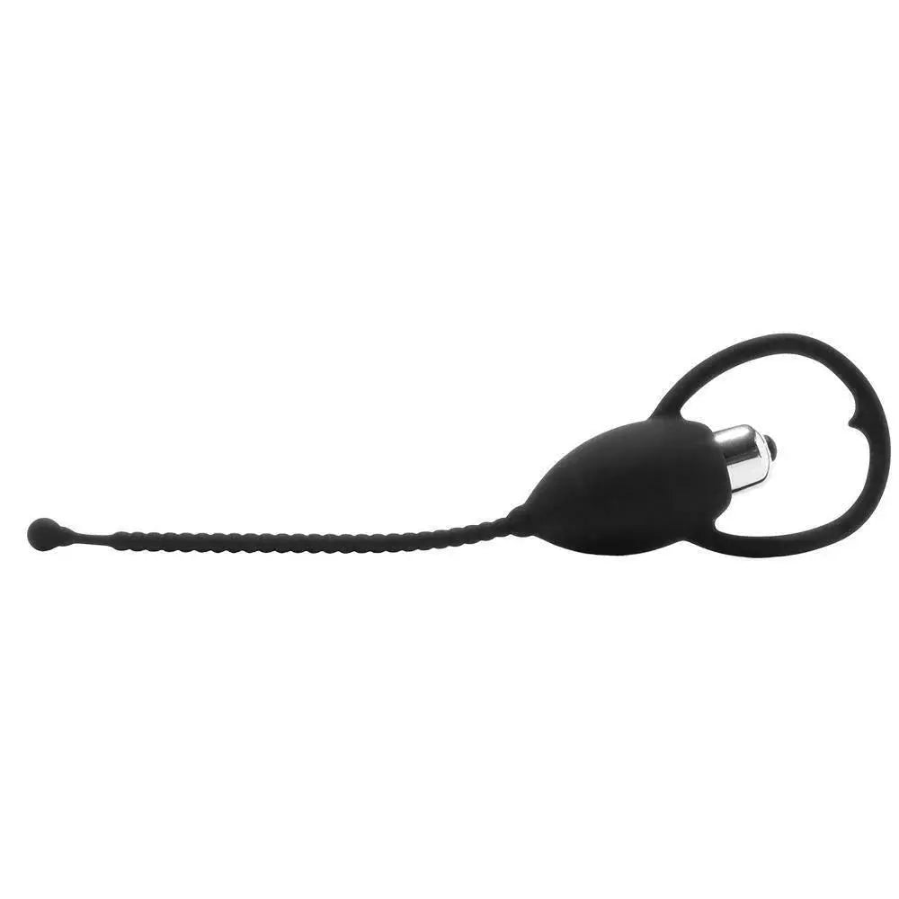 Vibrating Urethra Sex Toy- Urethral Sounding Silicone Vibrating Bullet Plug Black  Fetish - Urethral