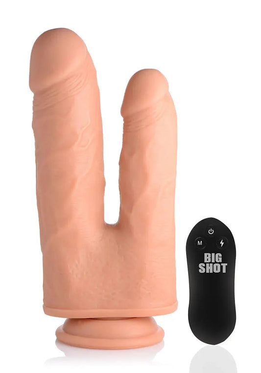 Vibrating and Rotating Remote Control Silicone Double Dildo