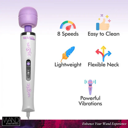 Wand Essentials 8 Speed 8 Mode Massager Wand Vibrator  Vibrating Toys
