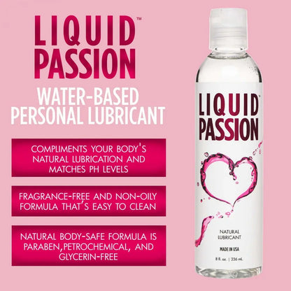 Water Based Lube Liquid Passion Natural Lubricant - 8oz  Lubes, Lotions and Accessories