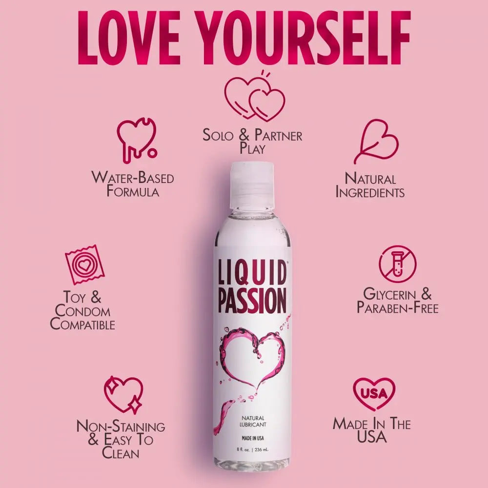 Water Based Lube Liquid Passion Natural Lubricant - 8oz  Lubes, Lotions and Accessories