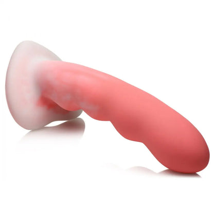 Wavy Silicone Pink and White Dildo Sex Toy Heart Suction Cup Dildo  Dildos