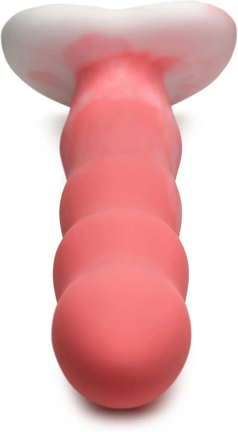 Wavy Silicone Pink and White Dildo Sex Toy Heart Suction Cup Dildo  Suction Cup Dildos