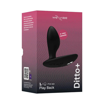 We-Vibe Ditto+ Vibrating Anal Plug - Satin Black  Vibrating Anal Sex Toy