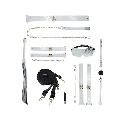 White BDSM Set Florence Collection Bondage Kit with Bag  Fetish - Kits