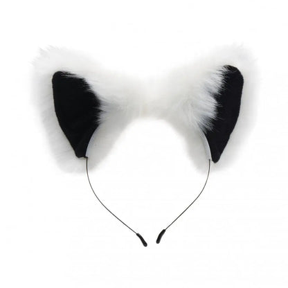 White Fox Tail Anal Plug and Ears Set  BDSM Pet Play