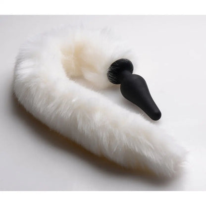 White Fox Tail Anal Plug and Ears Set  BDSM Pet Play