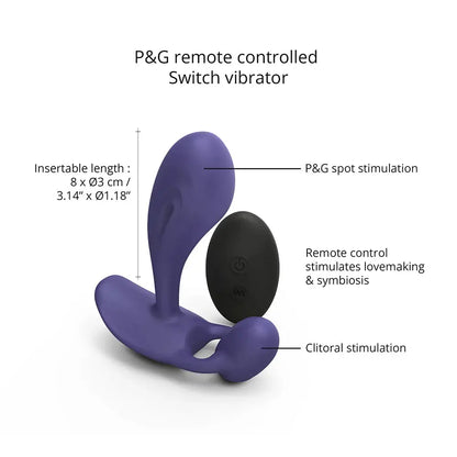 Witty Rechargeable Remote-Controlled Silicone Prostate Vibrator  Vibrating Anal Sex Toy