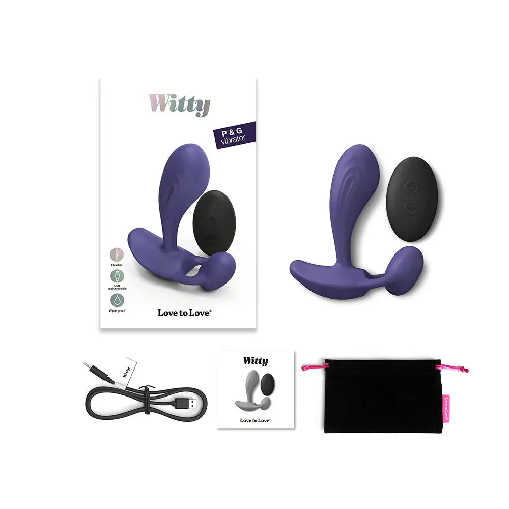 Witty Rechargeable Remote-Controlled Silicone Prostate Vibrator  Vibrating Anal Sex Toy