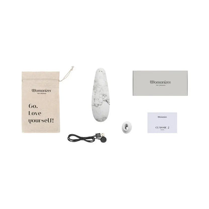 Womanizer Classic 2 Vibrator- Marilyn Monroe Special Edition - White Marble  Vibrators